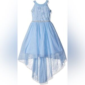 Sequin Hearts Halter Dress with tulle petals rhinestones/sequins girls size 8